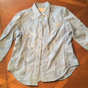 Scully Blue Riding Shirt